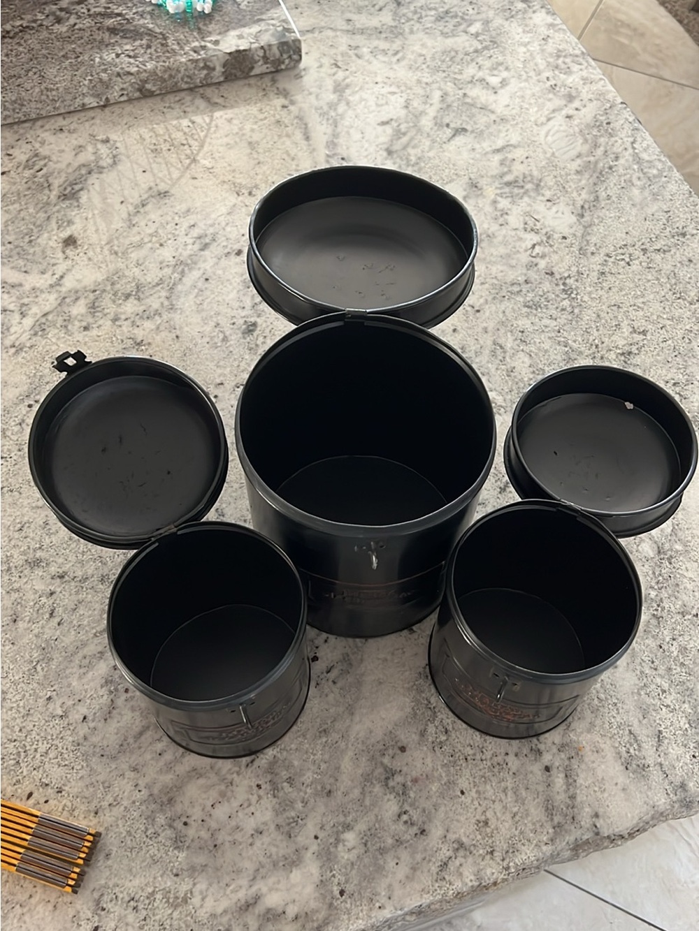 Set of 3 Metal Canisters Home Decor - Picture 10 of 12